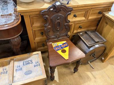 VICTORIAN SHIELD BACK HALL CHAIR