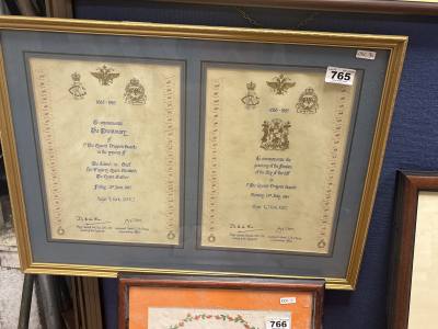 MAJOR KIRK FREEDOM OF CARDIFF CERTIFICATE
