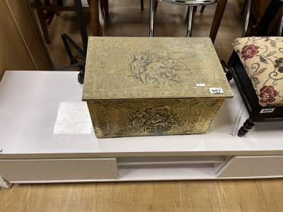 BRASS COVERED COAL BOX
