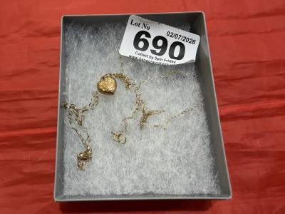 9 CT CHAIN + LOCKET (FOR REPAIR) + BRACELET