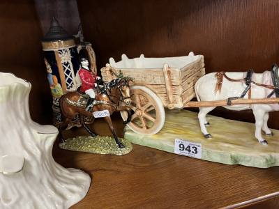 HORSE + CART, HORSE + JOCKEY TRINKET BOX + TANKARD