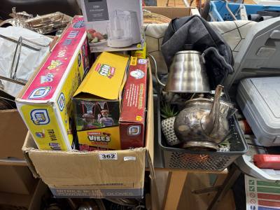 2 X BOX LOTS + IRONING BOARD