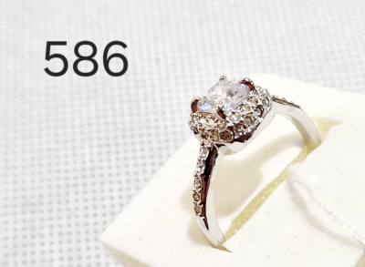 WHITE GOLD PLATED LAB DIAMOND RING