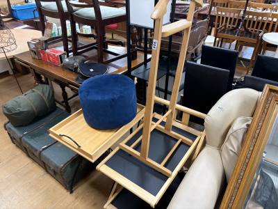 TEA TROLLEY + BEECH VALET+TRAY TABLE