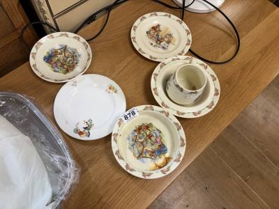 LOT OF BUNNYKINS + NURSERY PLATE