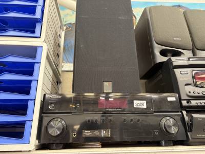 BLACK PIONEER AV RECEIVER + CELESTION DL6 BOOKSHELF SPEAKER