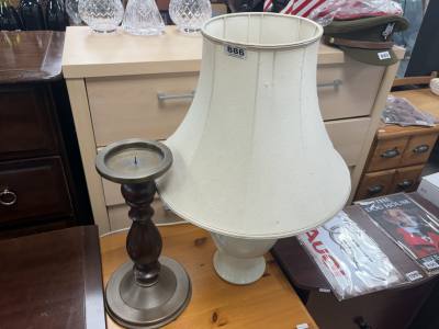 DENBY TABLE LAMP + CANDLE STAND