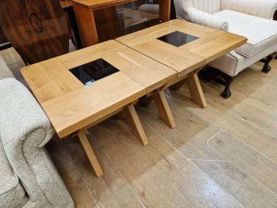 PAIR OF OAK SIDE TABLES