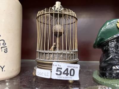 VINTAGE GERMAN BIRD CAGE CLOCK