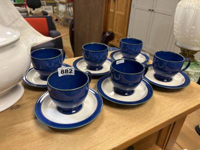 DENBY TEA CUPS + SAUCERS