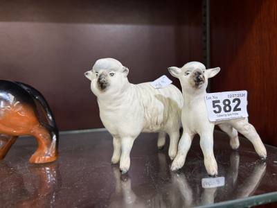 2 X BESWICK SHEEP