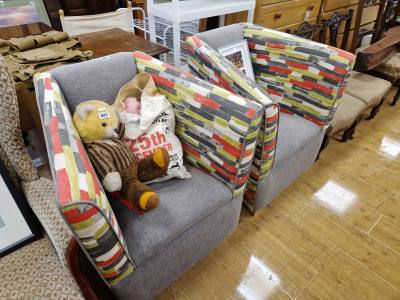 PAIR OF FABRIC CHAIRS