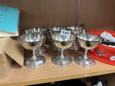 6 X GLADWINS SILVER PLATE CUPS