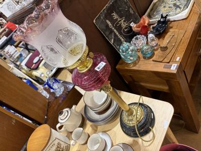 COBERTED RUBY OIL LAMP