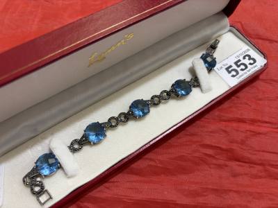 SILVER MARCASITE + TOPAZ BRACELET