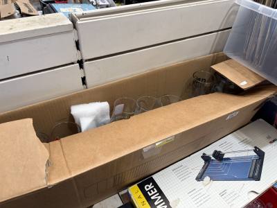 BOX OF BEER GLASSES