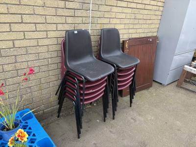 LOT OF PLASTIC STACKING CHAIRS