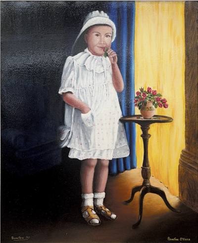QUINTON O'HARA OIL ON CANVAS "CHILD POSE" (61X51)