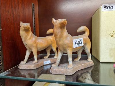 PAIR OF MANTLE DOGS