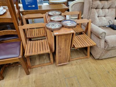 DROP LEAF TABLE + 4 X CHAIRS
