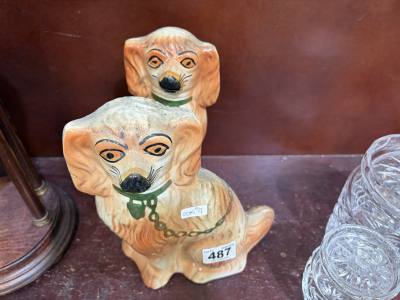 PAIR OF STAFFORDSHIRE DOGS