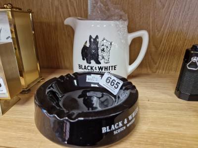 BLACK + WHITE PUB JUG + ASHTRAY