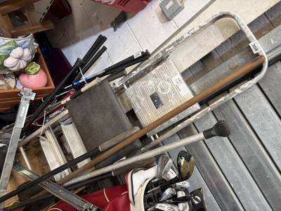 STEP LADDERS + STOOL + TOOLS