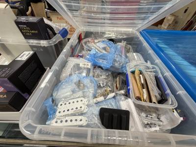 BOX OF GUITAR PARTS