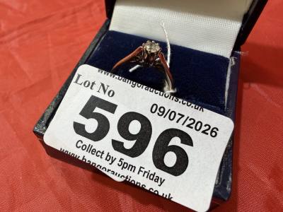 9CT DIAMOND SOLITAIRE RING (1.6 GRAMS)