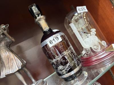 SILVER OVERLAY DECANTER