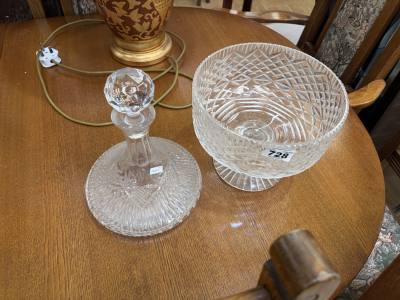 CRYSTAL SHIPS DECANTER + BOWL