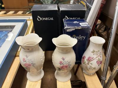 2 X DONEGAL + AYNSLEY VASES