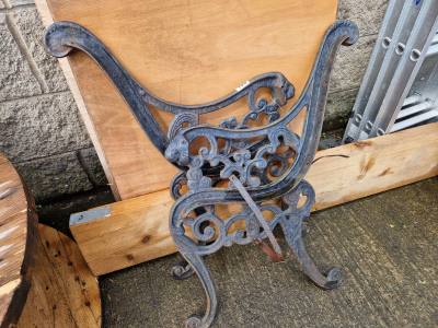 PAIR OF CAST SEAT ENDS