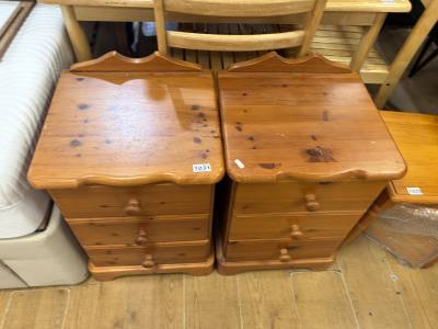 PAIR OF PINE BEDSIDE DRAWERS