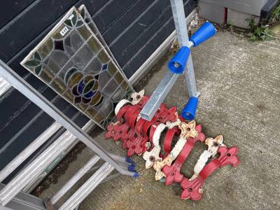 STAINED GLASS WINDOWS & GARDEN HOOKS