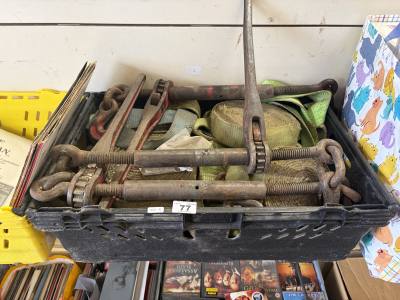 BOX OF STRAPS ETC 