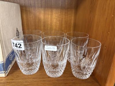 6 X WATERFORD COLLEEN TUMBLERS + BOX