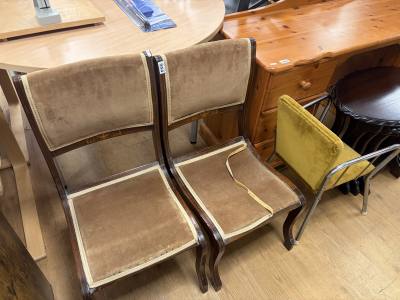 2 X INLAID CHAIRS + MINI CHAIR