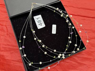 SILVER + PEARL NECKLACE