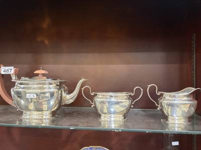 BIRMINGHAM SILVER TEA SET (APPROX 1.15 KG)