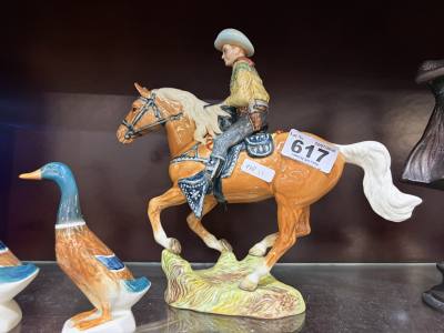 BESWICK HORSE + RIDER (REPAIRED)