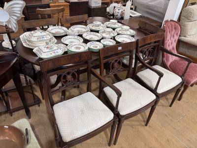 MAHOGANY TABLE + 6 X CHAIRS