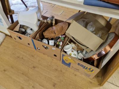 4 X BOXES OF CHINA + CRYSTAL ETC
