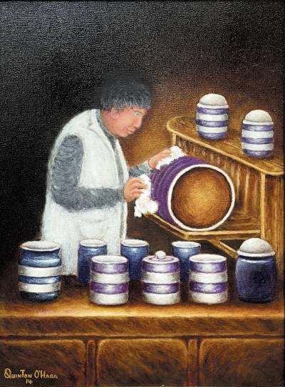 QUINTON O'HARA OIL ON CANVAS "CORNISH POTTER" (40X30)