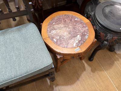 MARBLE TOP SIDE TABLE