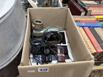BOX OF TABLETS + CAMERAS