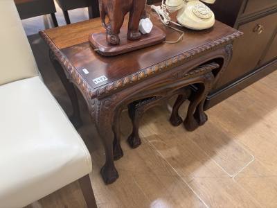 CARVED TABLE NEST ON BALL & CLAW