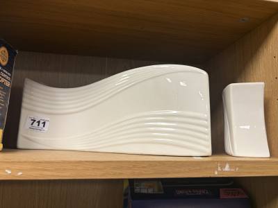 2 X BELLEEK CANDLE STANDS
