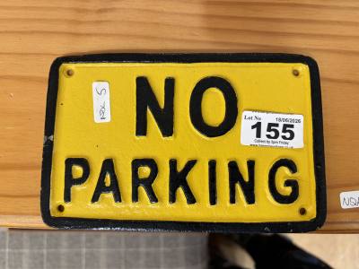 CAST NO PARKING SIGN