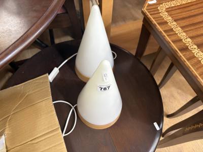 PAIR OF GLASS TOP TABLE LAMPS